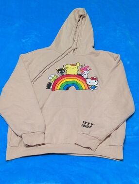 Hello Kitty & Friends Rainbow Beige Hoodie Sweatshirt
